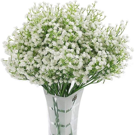 Gypsophile artificielle 12Pc fleur en soie blanche pour mariage, fête, mariée, décor de bureau