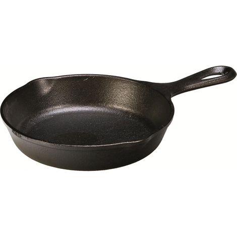 Verstärkte Gusseisenpfanne für schmackhaftes und gleichmäßiges Braten ein robustes und langlebiges Küchenutensil. (1/5)