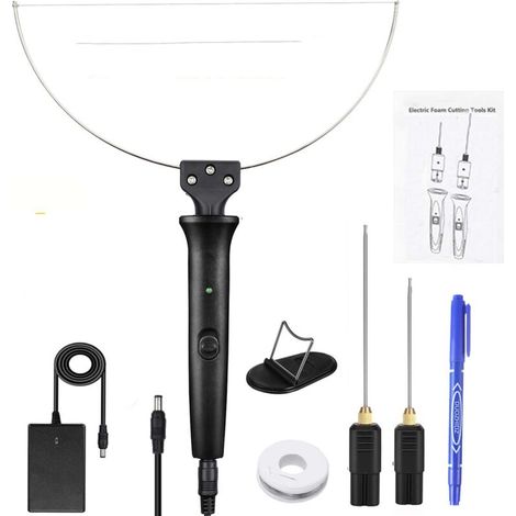 Cortador de espuma eléctrico Tonchean 3 en 1 – 8 piezas – 220 V 18 W – Acero inoxidable – Cabezal calefactor de 12 cm para cortes precisos (1/4)
