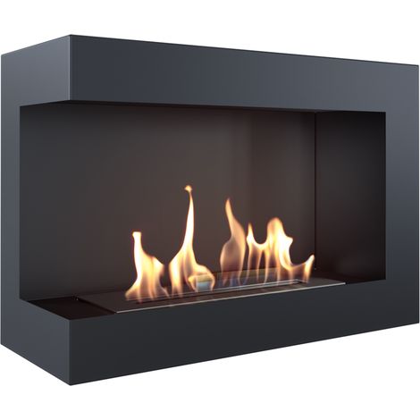 Bioethanol Ethanol Kamin Biokamin DELTA 700 Schwarz Wandkamin Kamin Ofen (1/5)