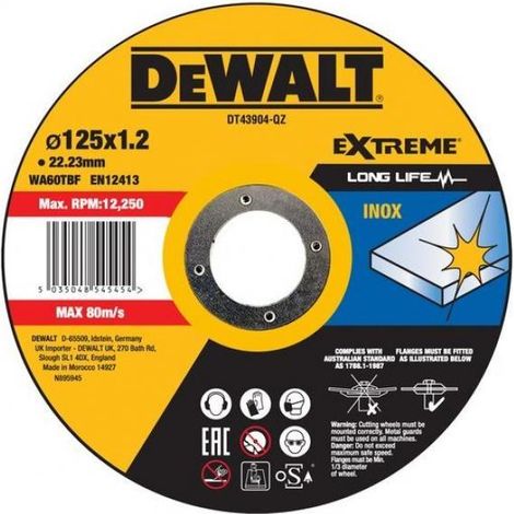 Disco abrasivo dewalt dt43904-qz- acciaio inox-diametro 125mm