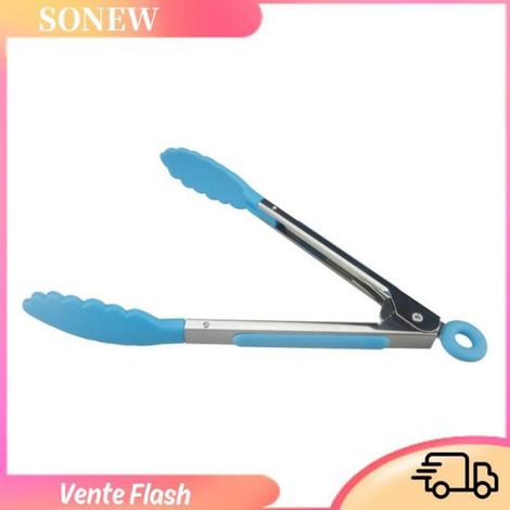 1 Pince de cuisine, embouts en silicone, acier inoxydable, résistance thermique, pour viande et légumes (1/5)