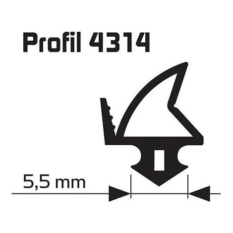 Joint de feuillure d'ouvrant noir Profil 25m 4314 pour fenętres et portes en plastique