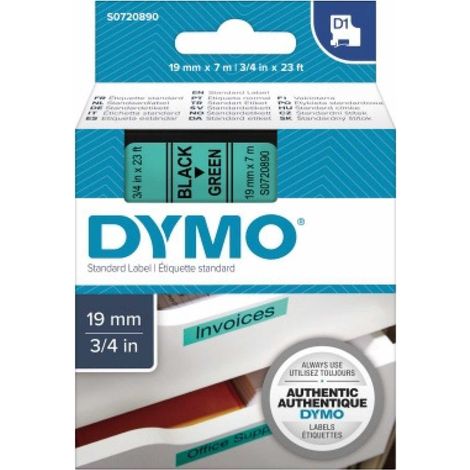 Dymo d1 19mm etikettierband 7m schwarz grün - s0720890