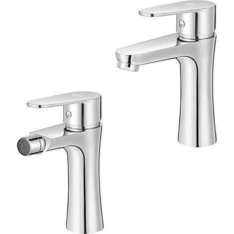 Set miscelatori lavabo e bidet cromati serie Lizzy in ottone (1/5)
