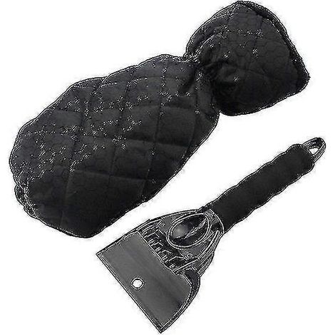 Gant grattoir à glace pour pare-brise, déneigement avec gant antigel, gratte facilement le givre et la glace tenaces des pare-brise, raclette à neige ultra-efficace. (1/3)