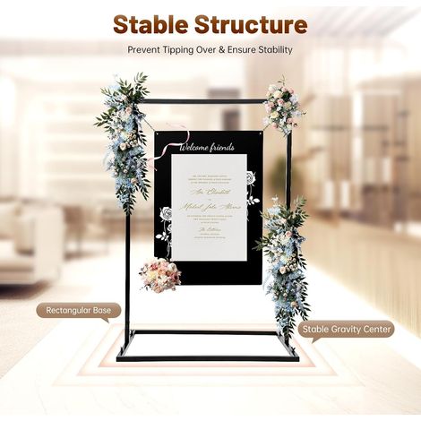 Kundenstopper, Metall Kreidetafel Aufsteller Hochzeit Willkommen Aufhängung, Werbung Rack Aufsteller Multifunktional Stabil Schön für Hochzeiten Geburtstage Veranstaltungen (1/5)