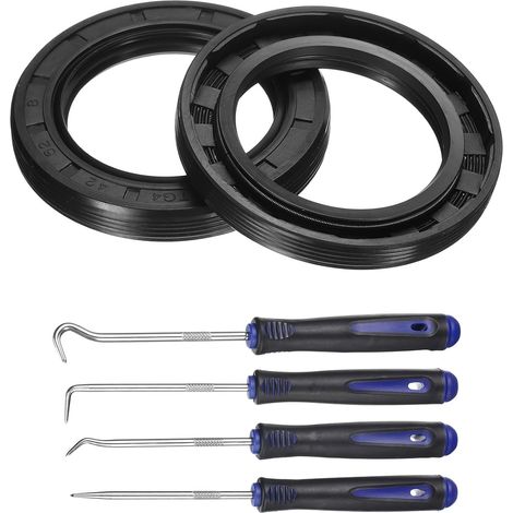 2Pcs Joint étanchéité 42x62x8mm TC Nitrile Caoutchouc Couverture Double Lèvre, Avec Kit Crochet (1/5)