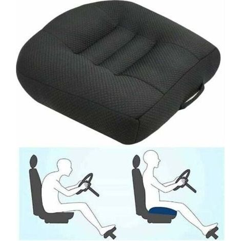 Coussin Voiture rehausseur, Coussin d'élévation de siège de Voiture pour le soulagement et le Confort avec Maille Respirante, Augmente le Champ de Vision de 12cm (Noir) (1/4)