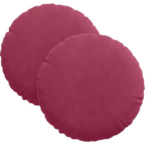 Maison Exclusive - Sitzkissen 2 pcs Weinrot Ø30 x 13 cm Samt