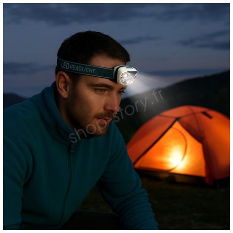 Lampe Frontale LED 6 Leds – 3 Modes, 41 Lumens, Éclairage jusqu'à 30m (1/5)