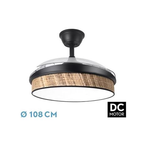 Ventilatore DC Moda 72 W nero/canna scura 108 cm 7200 lm 3CCT telecomando (1/2)