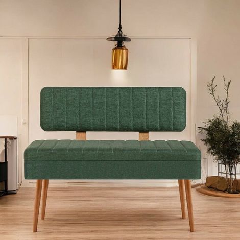 Panca Barthelemy, Peso Supportato 150 kg, Colore Struttura Verde, Altezza Seduta 40 cm, 105x40x85h cm Marrone Quercia (1/4)