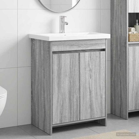 vidaXL Badezimmermöbel-Set Grau Sonoma 61 x 40 x 84,5 cm Holzwerkstoff (1/5)