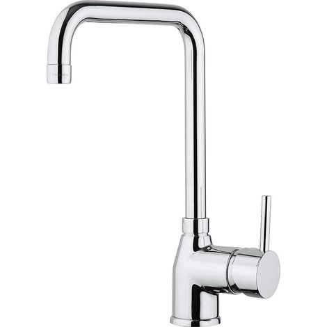 Paini – Rubinetto Miscelatore Monocomando Cucina, Lavello, Cromato, Leva laterale con bocca U orientabile, Design moderno, interamente prodotto e lavorato in Italia (1/5)
