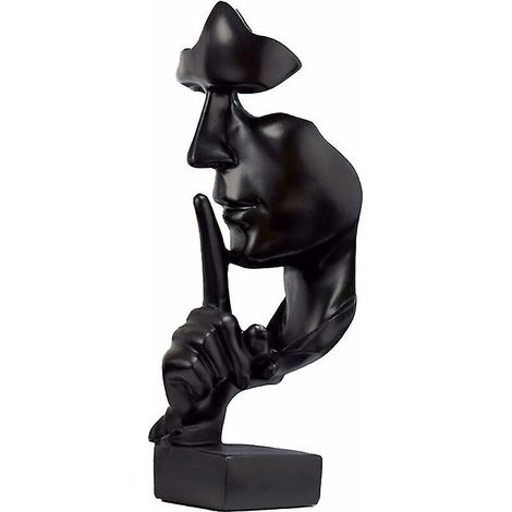 statues De Visage Le Silence, Le Silence Est Une Dcoration De Statue De Visage Est D'or D'hommes Silencieux Fabriqus La Main Rsine Rsum Sculpture (1/3)