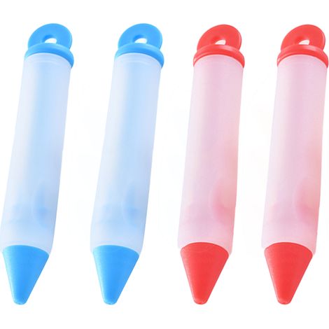 Kit de stylos pour décoration de gâteaux, stylo alimentaire en silicone avec 4 embouts à motifs pour décorer les gâteaux (1/5)