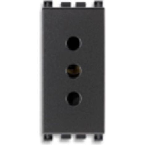 Enchufe 2P+T 10A P11 Gris (1/3)