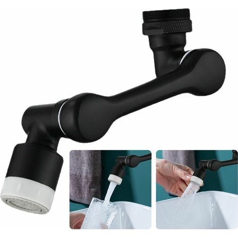 Rallonge de robinet pivotante à 1080° avec 2 positions de jet, rallonge de robinet pivotante pour évier, adaptateur de filtre de robinet anti-éclaboussures (1/5)