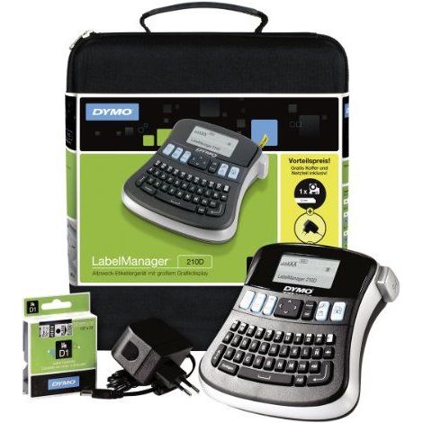 Etichettatrice Dymo LabelManager 210D con nastri D1 da 6, 9 e 12 mm, alimentazione elettrica, importata dalla Germania (1/5)