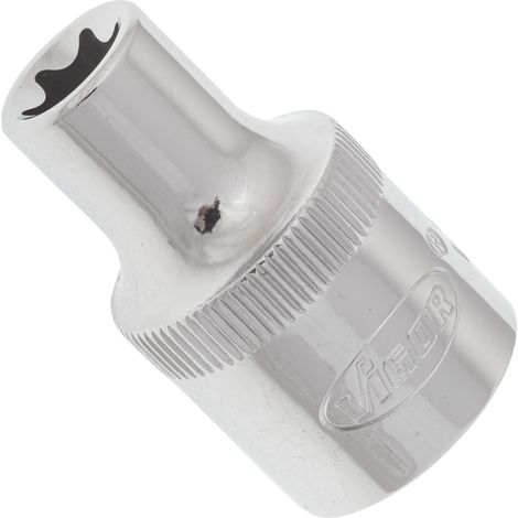 VIGOR T-Profil Steckschlüsseleinsatz, Vierkant hohl 12,5 mm (1/2), Außen TX Profil, E10 (1/3)