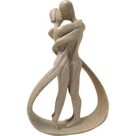 1 Statue Couple, Sculpture en Polyrésine, Figure Humaine Abstraite, Décoration Maison Bureau, Cadeau (1/5)