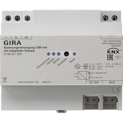 Gira Alim.tensión 1280 mA Bobina OneKNX REG [213800], 2138 00