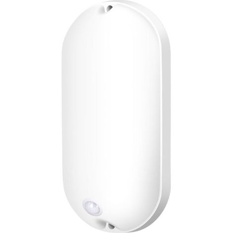Plafonnier LED ovale 20 W, capteur de détection humaine, intérieur et extérieur - Blanc (1/4)