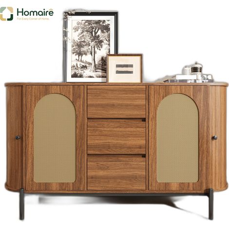 Colonnes de rangement noyer en mdf 140 x 38 x 77,5 cm HOMAIRE (1/5)