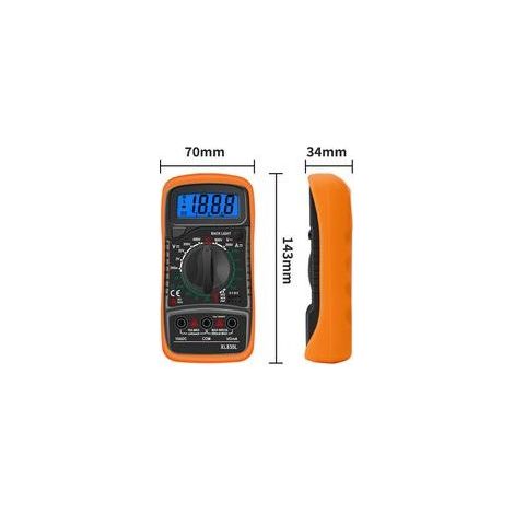 Multimètre numérique XL830L 2000 comptes – Tension AC/DC, courant AC/DC, résistance – Écran LCD rétroéclairé – Test de diode et transistor (1/3)