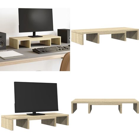 vidaXL Monitorständer Verstellbar Sonoma-Eiche 60x24x10,5 cm
