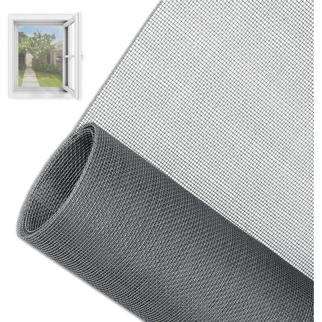 Moustiquaire Fenêtre Coulissante Découpable 120x250 cm - Moustiquaire Fenetre Chat - Moustiquaire pour Fenêtre - Fibre de Verre Gris Sans Perçage pour Portes/Fenêtres, Maison (1/5)