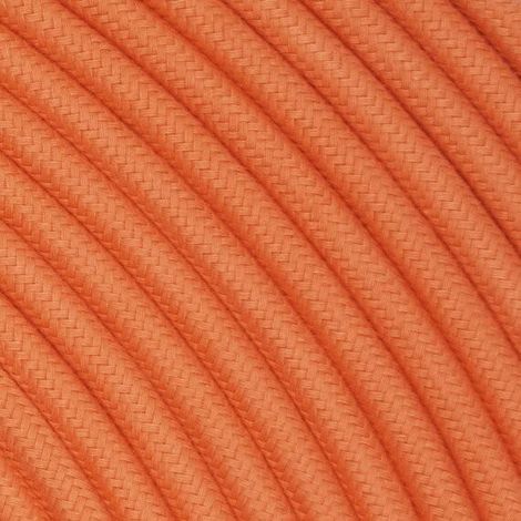Fil Électrique Tissu Orange Mandarine 3x0,75mm² - Câble Électrique Textile de Qualité