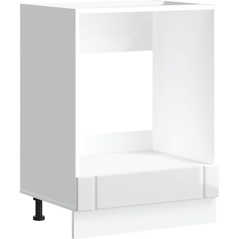 Oven Cabinet Lucca High Gloss White Engineered Wood vidaXL