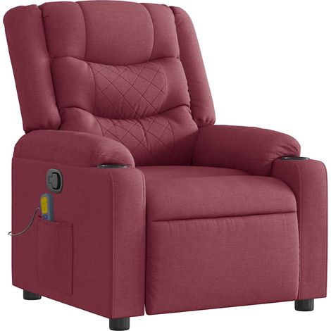 Fauteuil de Salon,Chaise,Fauteuil de massage inclinable Rouge bordeaux Tissu CFW927607 (1/5)