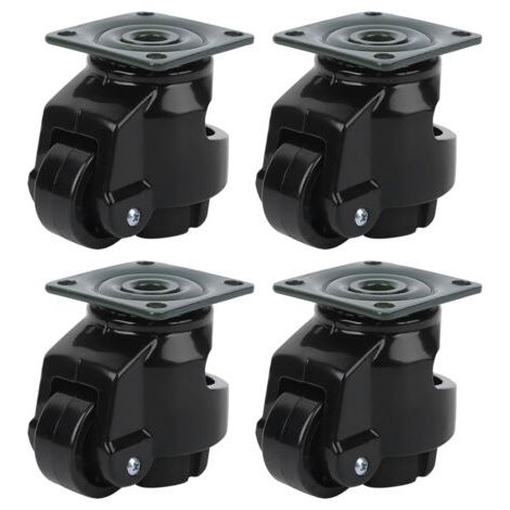 4 pièces roulette de réglage de niveau GD-40F roues de nivellement de roue à rouleaux industrielles robustes noires (1/5)