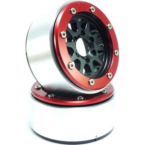 Beadlock Wheels PT-Gear Black/Red 1.9