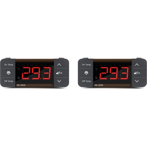 2X RéGulateur de TempéRature NuméRique 220 V, Interrupteur de Chaleur Froide, Capteur de Thermostat de DéGivrage de RéFrigéRation (EK-3010) (1/5)