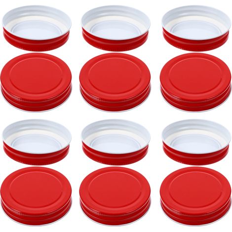 Couvercle Métallique - 7 cm - Pour Bocaux Mason - Étanche - En Fer Blanc - Lot de 12 (1/5)