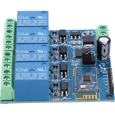 Module relais intelligent Bluetooth 4 canaux 12 V avec télécommande via application Android (1/5)