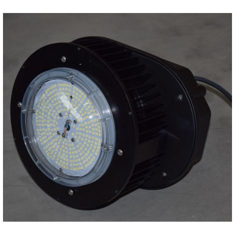 Luminaire suspendu LED 150W HIGHBAY noir Ø 220mm 5000K 23560lm 230V diffuseur alu Ø 500mm 60° IK10 IP65 AIRIS LHBL150WHP3