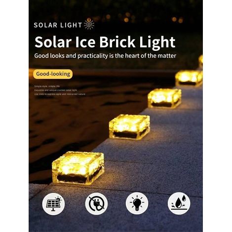 Solarbetriebene LED-Gartenleuchte aus gewelltem Kunststoff in Eisblockform, mehrfarbig, wasser- und windfest, für den Einsatz im Boden, geeignet für Hausgärten, Höfe, Wege, Parklandschaftsbeleuchtung,