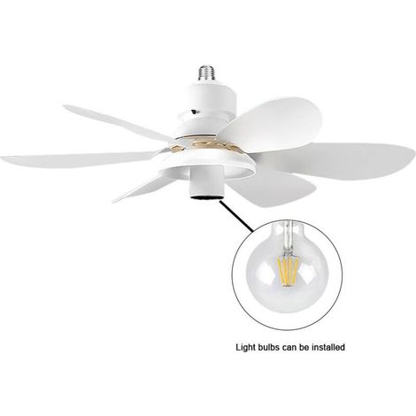 Ventilateur Plafond Avec Lumiere Et Télécommande, Petit Plafonnier Silencieux 3 Vitesses (ampoule non incluse) (1/4)