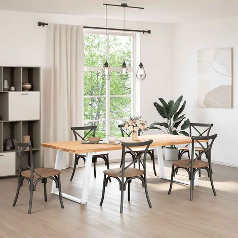 vidaXL Dining Table Legs U-Shaped 2 pcs White 100x(72-73) cm Steel (1/5)