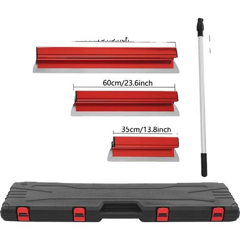 Set de lames à lisser pour plaques de plâtre, poignée ergonomique, longueur ajustable, Rouge (1/2)