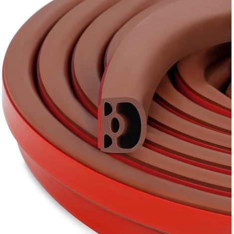 Benory Bande d'étanchéité en silicone pour portes et fenêtres, joint auto-adhésif à grand espace (de 0,6 cm à 3,8 cm (l) x 3,8 cm (l) x 3,8 cm (L), marron) (1/4)