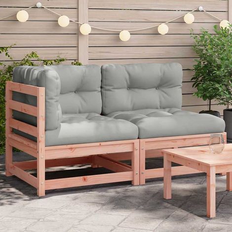 vidaXL Canapé de jardin avec coussins 2 places bois massif douglas (1/5)