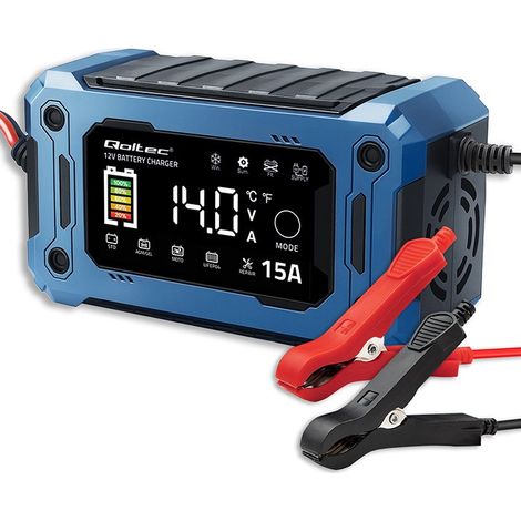 Qoltec 52496 cargador de 12v 15a  rectificador con función de reparación y mantenimiento de la alimentación durante el reemplazo de la batería  para agm gel lifepo4  lcd (1/5)