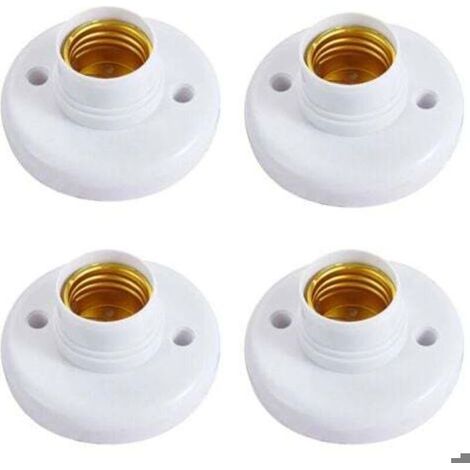 Supports de lampe ronds en plastique E27 - Ensemble de 4 douilles à vis - Blanc, 76 mm-10PCS