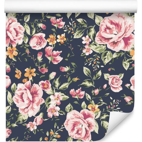 Carta da parati con rose per soggiorno e camera da letto, 50x1000 cm (1/5)